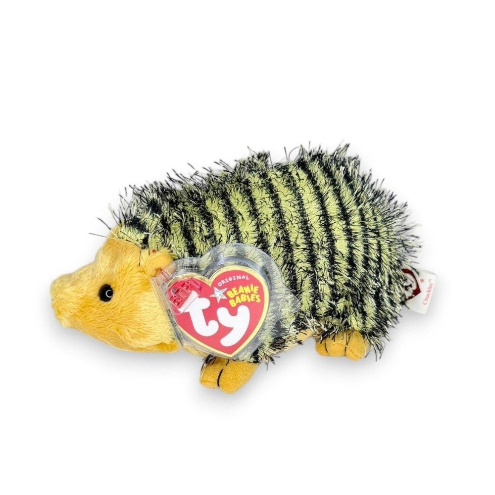 Chuckles the Hedgehog Ty Beanie Baby | Woodland Prickles | Mint Heart Tag